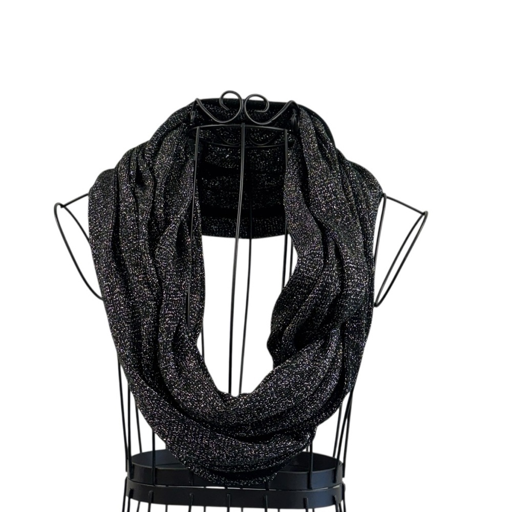 Elegant Black and White Women's Infinity Scarf - Picture 2 of 3
